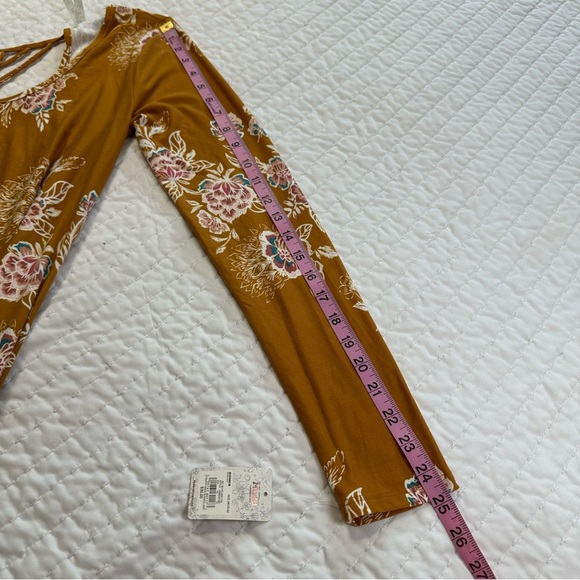 Mudd fall Orange Floral Long Sleeve Dress - Picture 8 of 15